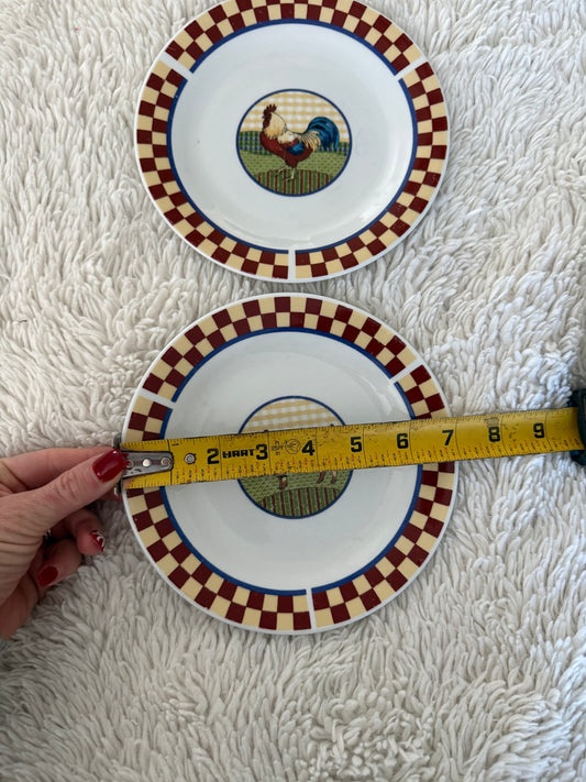 Farm Animal Plate Set (Rooster & Cow)