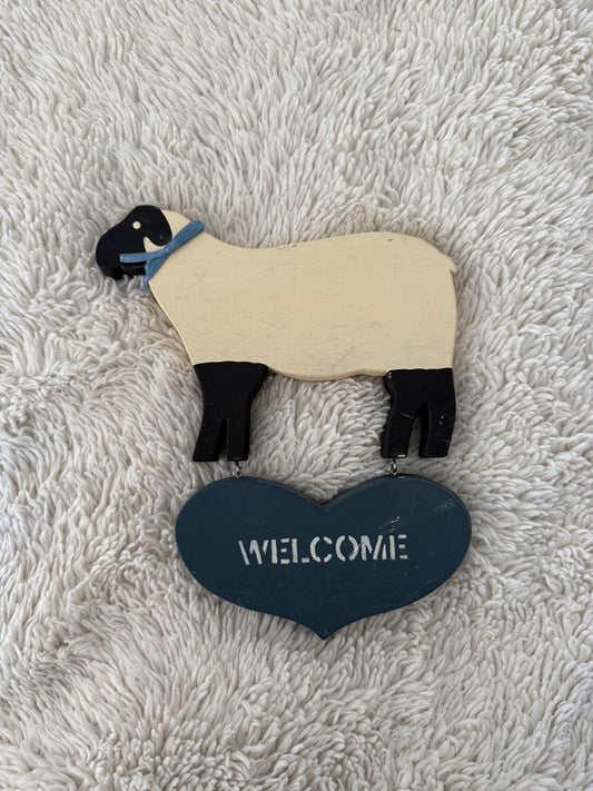 Sheep “Welcome” Wall Hanging