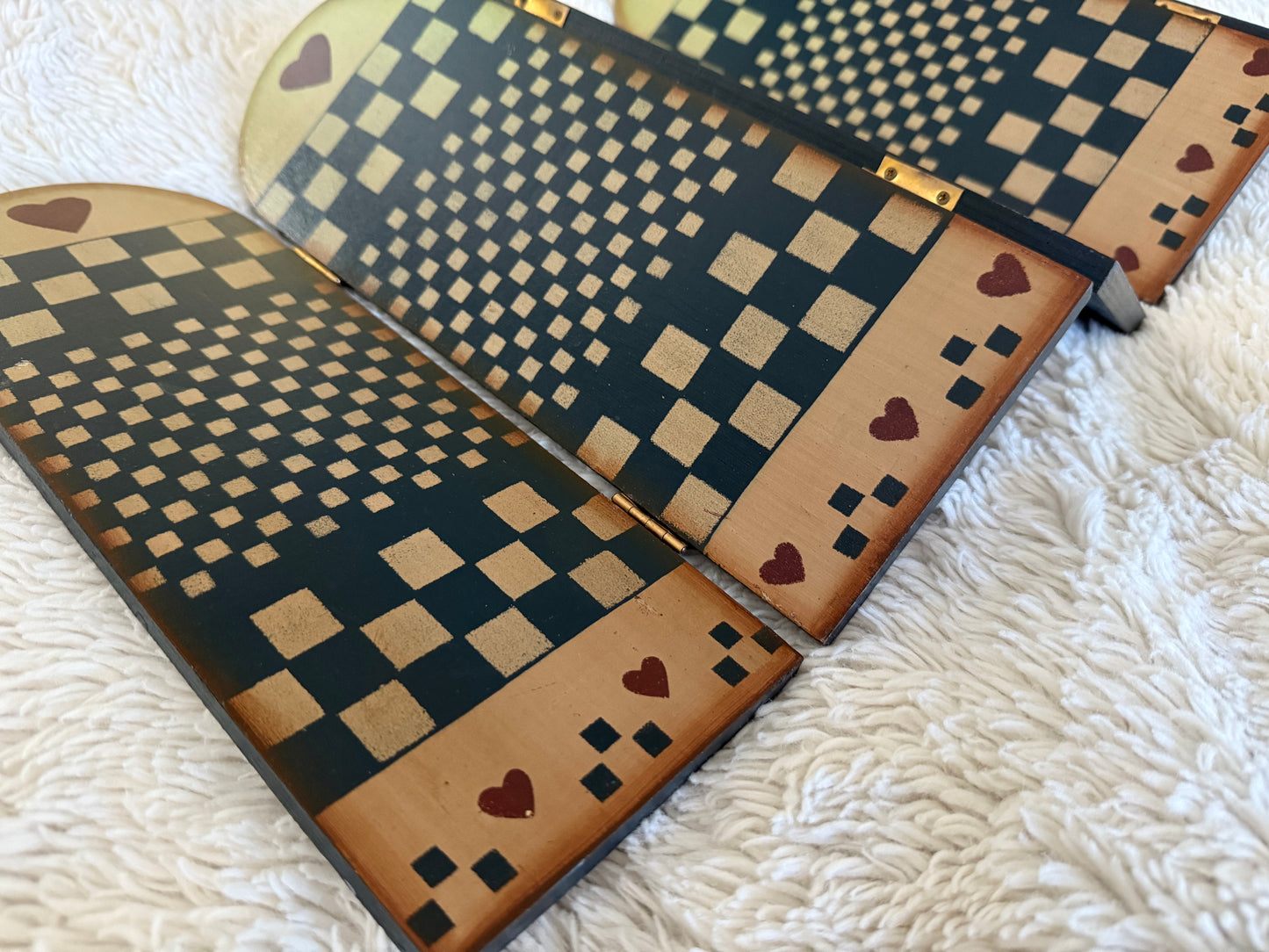 Folk Art Folding Wood Screen