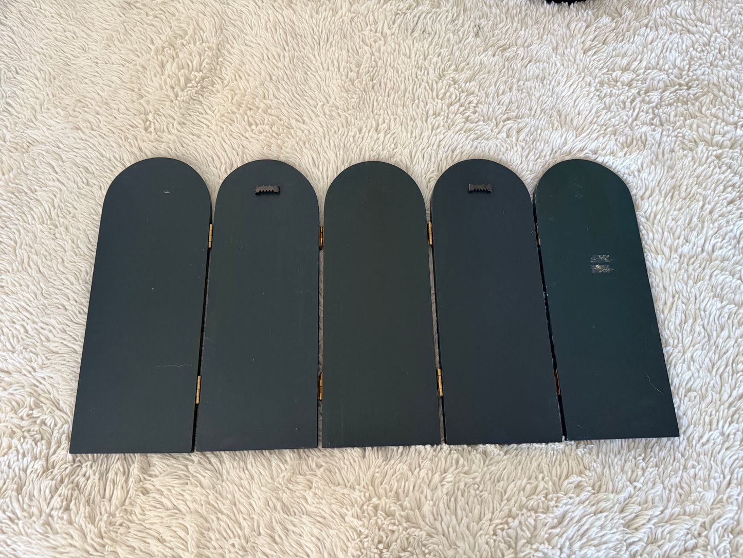 Folk Art Folding Wood Screen