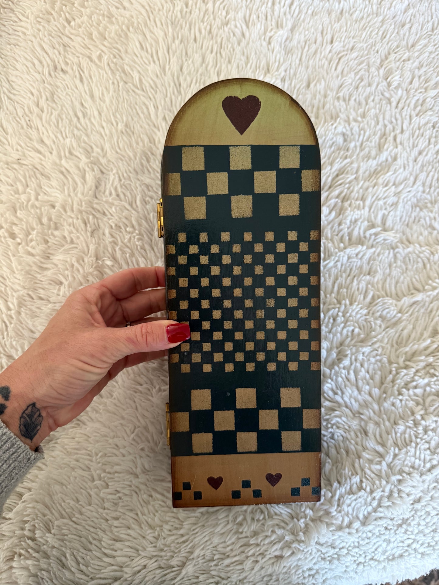 Folk Art Folding Wood Screen