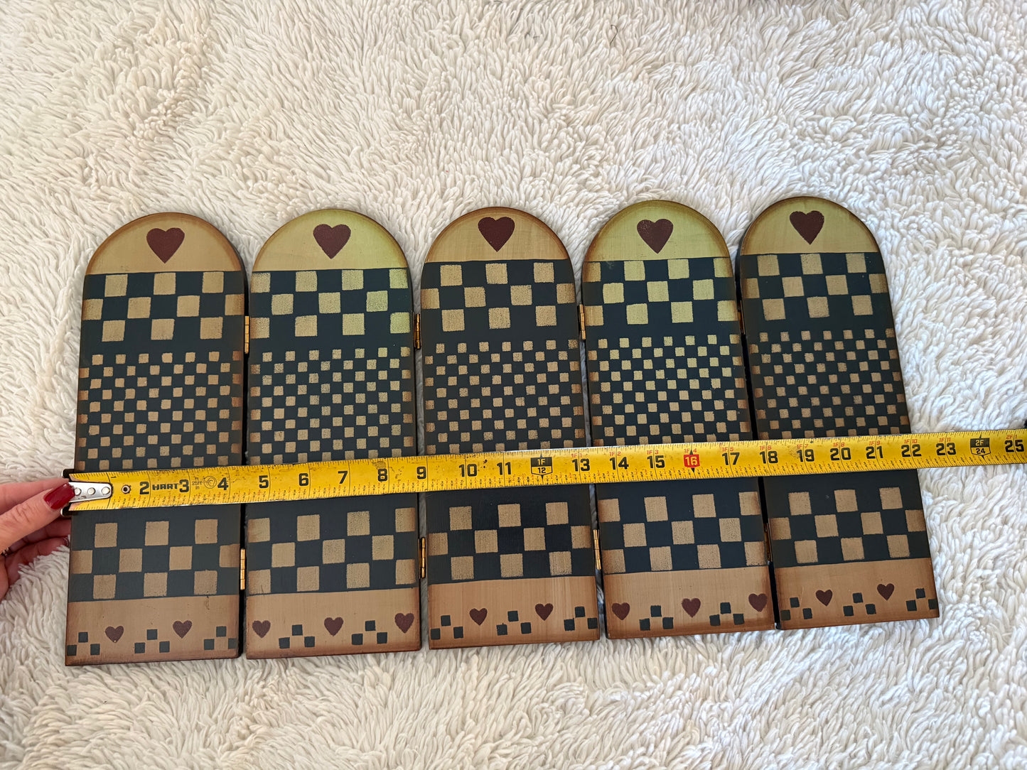 Folk Art Folding Wood Screen