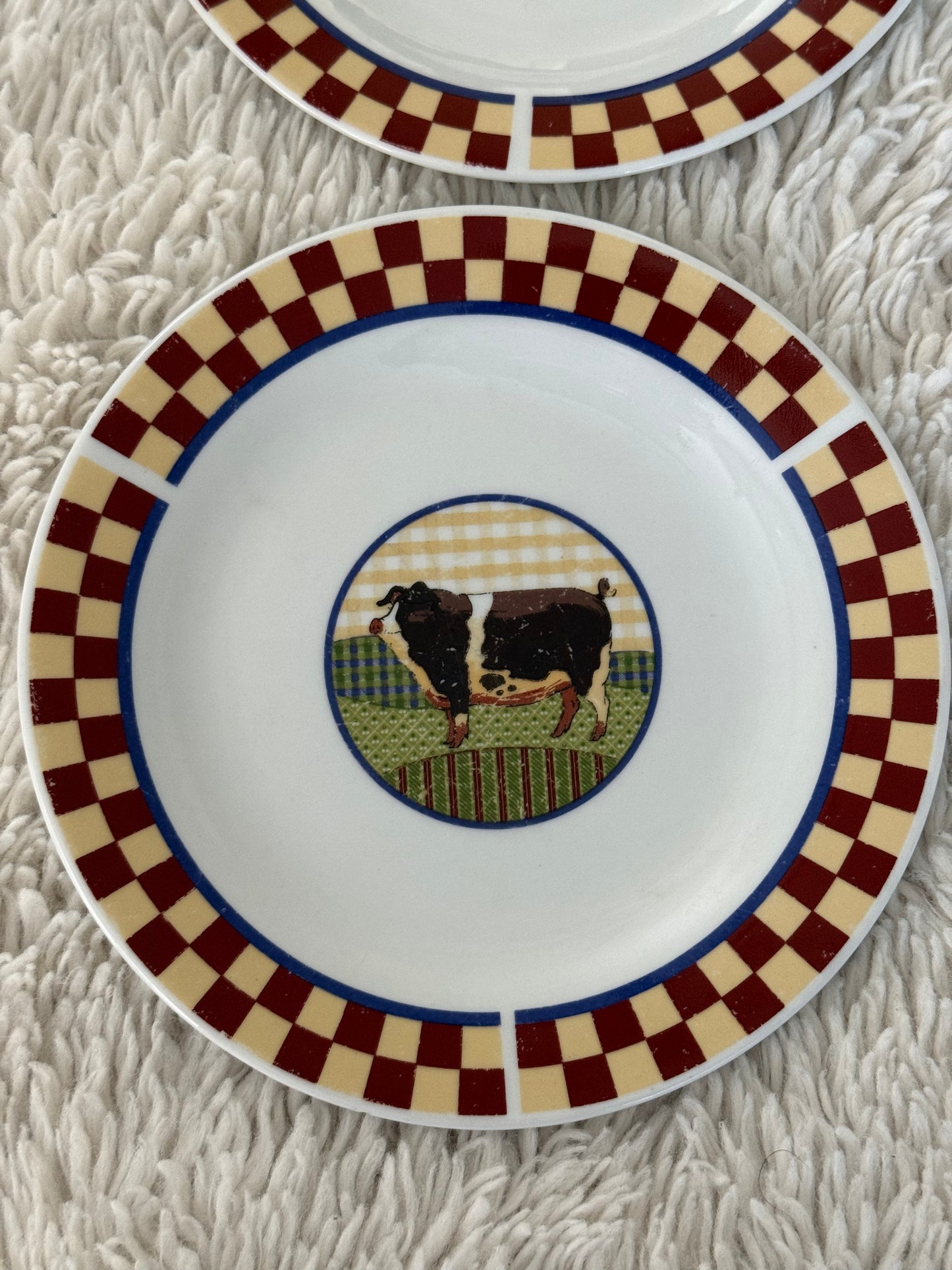 Farm Animal Plate Set (Rooster & Cow)