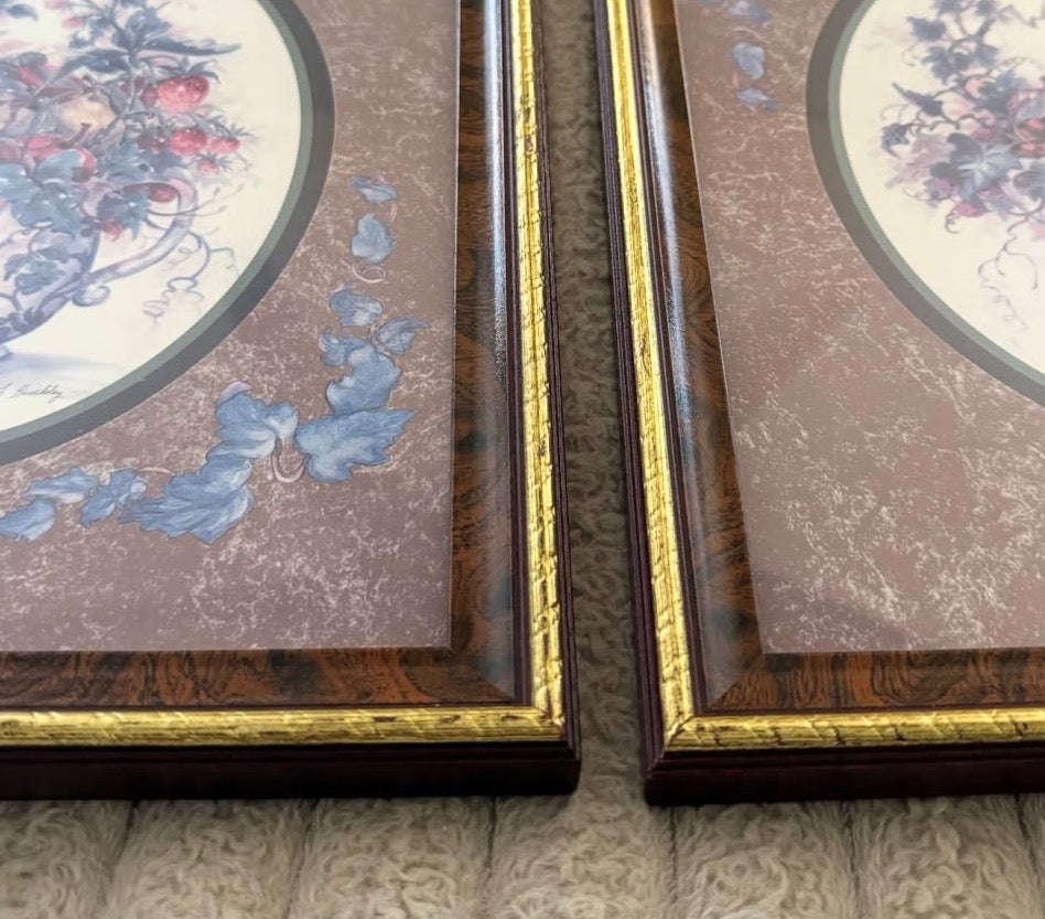 Set of two vintage framed wall art prints 🌿