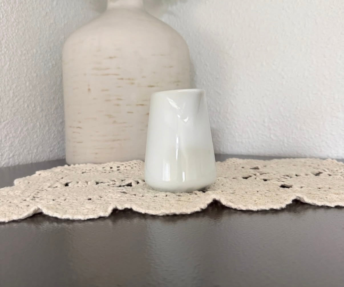Minimalist White Ceramic Creamer Pitcher
